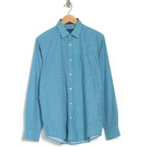 Bugatchi - Classic Fit Long Sleeve Woven Printed Shirt - Turquoise - M